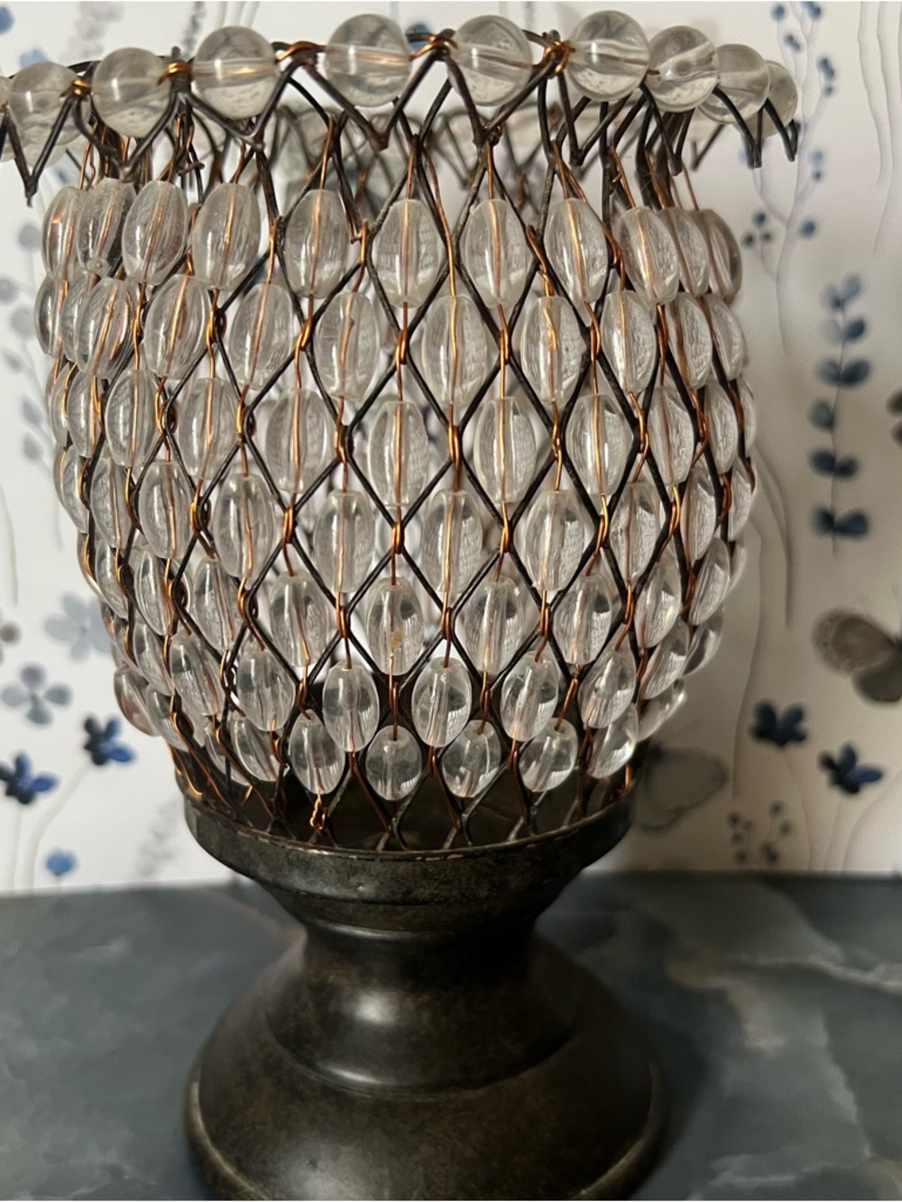 Glass Bead Copper Wire Votive | Dark Cottagecore Altar Decor